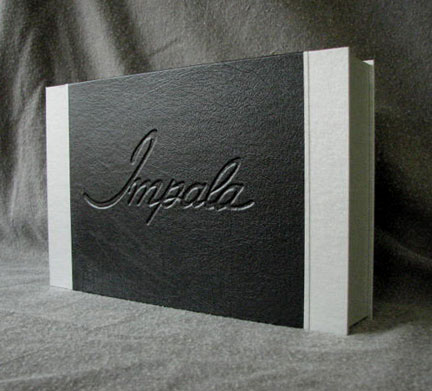 Impala book clamshell box standing
